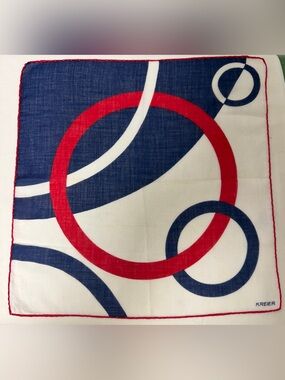 VTG  Kreier Abstract Geometric Print Pocket Square Scarf / Handkerchief Unisex